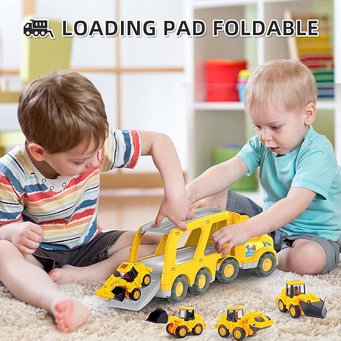 Construction Truck Toys for Boys Girls Age 3 4 5 6 Years Old，Carrier Transport Trucks for Kids 3-4 3-5 Year Old，Christmas Birthday Gift Toddler Toys.